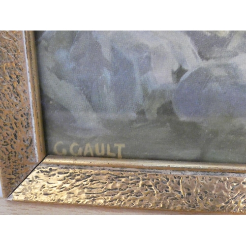 69 - A vintage framed print of an Irish scene signed G Gault.