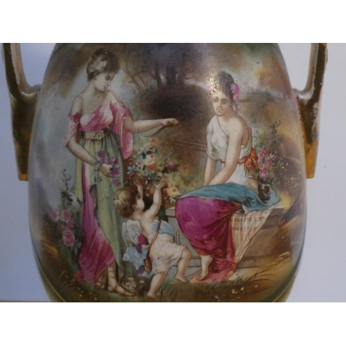 70 - An antique two handled vase (a/f)