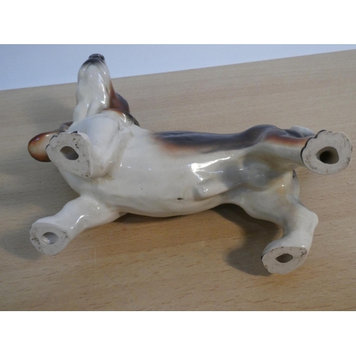 71 - A vintage ceramic basset hound.