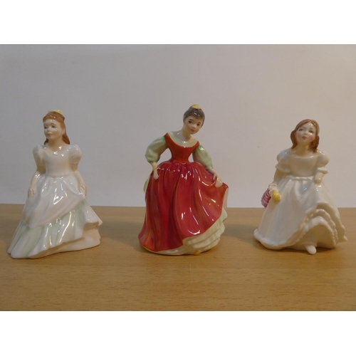 75 - Three Royal Doulton figures to include Fair Maiden HN2434, Kerry HN3036 and Lynsey HN3043.