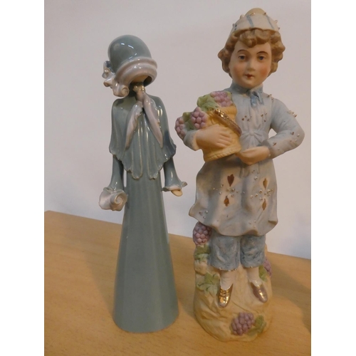 77 - A collection of antique bisque figures and more.