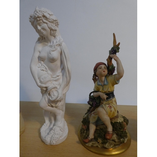 77 - A collection of antique bisque figures and more.