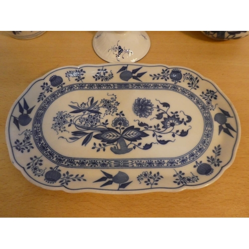 82 - A collection of antique and vintage blue and white ware.