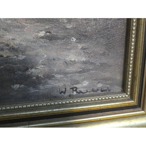 96 - A large gilt framed oil painting signed W Reeves.