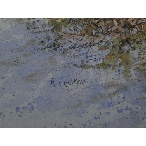 442 - A stunning large framed watercolour 'Looking towards Mount Errigal' by Irish artist Ashley Coulter, ... 