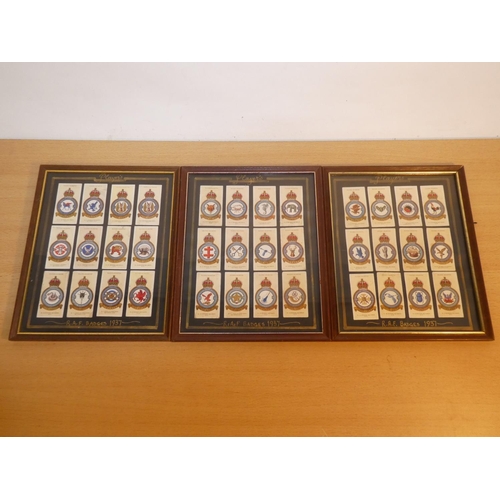 Three framed sets of 12 'Player's