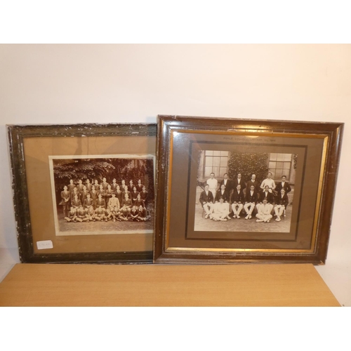 669 - Two antique framed photographs 'Foyle College Cricket XI., 1916' and 'Oxford'.