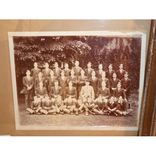 669 - Two antique framed photographs 'Foyle College Cricket XI., 1916' and 'Oxford'.