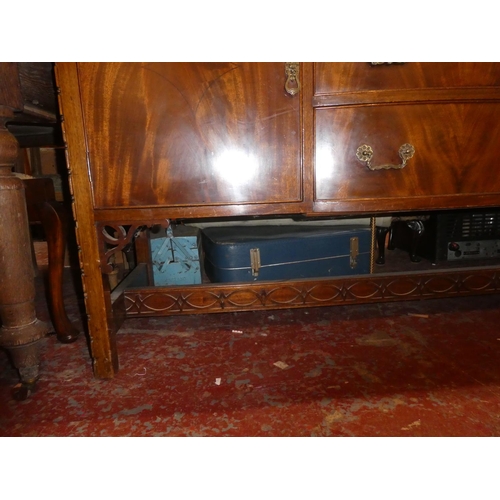 691 - An antique mahogany sideboard, measuring 66