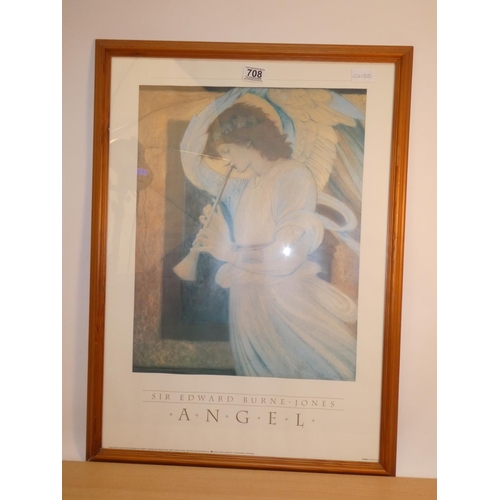 708 - A large framed picture 'Angel' by Sir Edward Burne Jones.