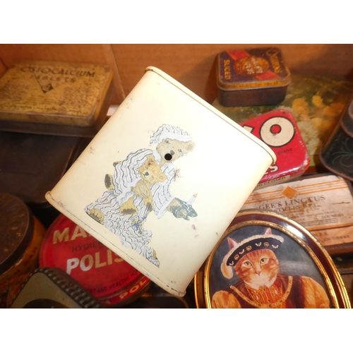 710 - A large lot of vintage collectors tins to include OXO, Jack Daniels, Mick McQuaid, Gallaher's and lo... 