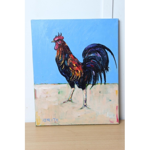 314 - A stunning Kenlito oil painting of a rooster.