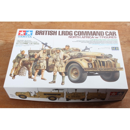 102 - A boxed Tamiya British LRDG Command Car (North Africa) model kit.
