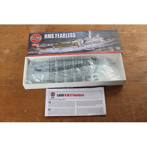81 - A boxed Airfix 'HMS Fearless' model kit.