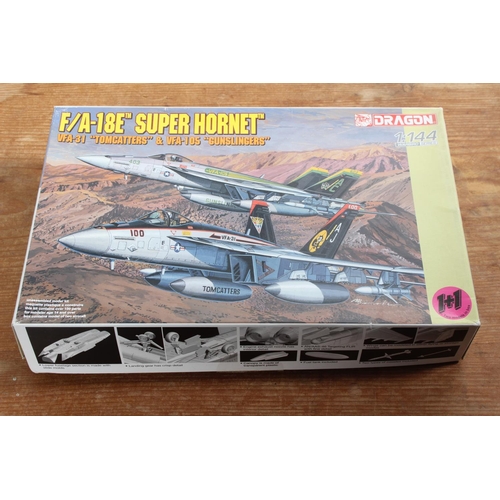 96 - A boxed Dragon F/A-18E Super Hornet VFA-31 'Tomcatters' and 'Gunslingers' model kit.