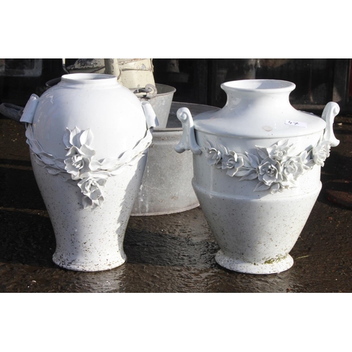 47 - Two large decorative vases (a/f)