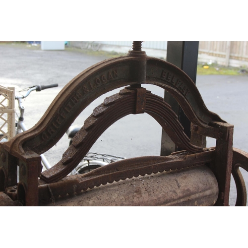 67 - A stunning antique mangle by maker Griffiths & Logan, Belfast.