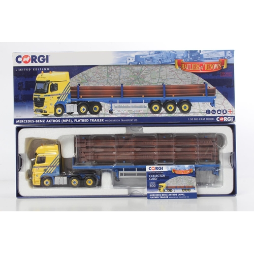 258 - A boxed Corgi Limited Edition Middlebrook Transport Limited CC15811 Mercedes-Benz Actros (MP4) flatb... 