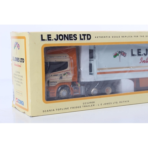 263 - A boxed Corgi Limited Edition L E Jones Limited CC12908 Scania Topline fridge trailer.