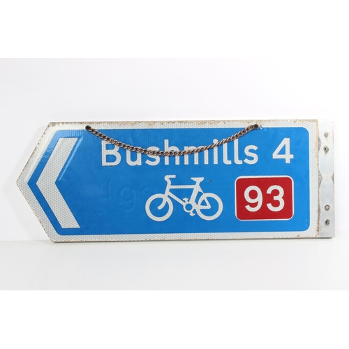 285 - A 'Bushmills' double sided road sign.