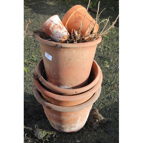 3 - An assortment of terracotta planters / plant pots.