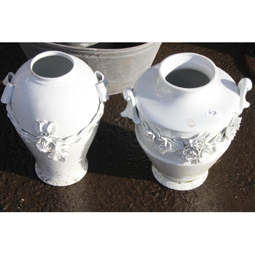 47 - Two large decorative vases (a/f)