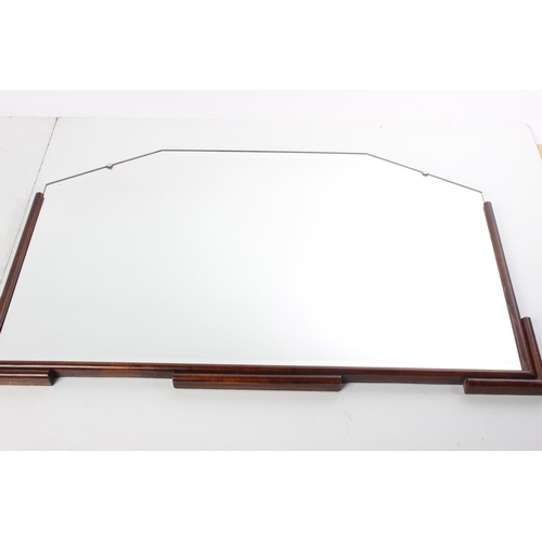 137 - A stunning vintage Art Deco style mirror with wooden frame.