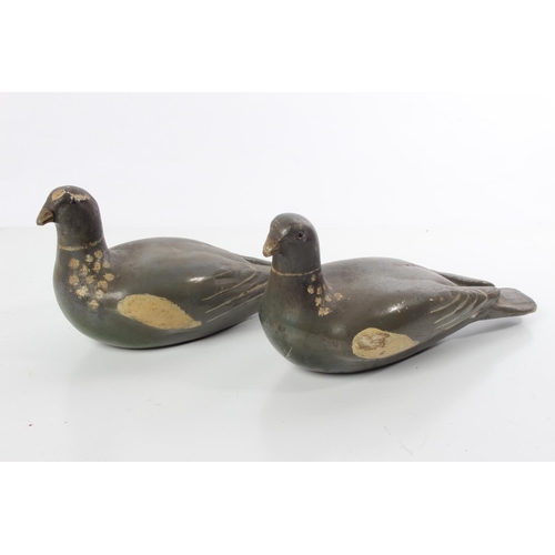 140 - Two vintage wooden hand painted decoy ducks.