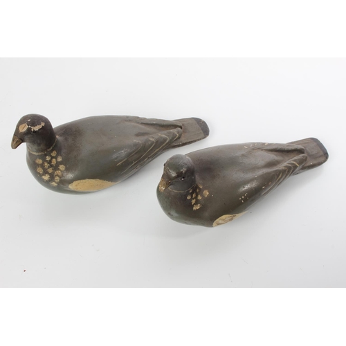 140 - Two vintage wooden hand painted decoy ducks.