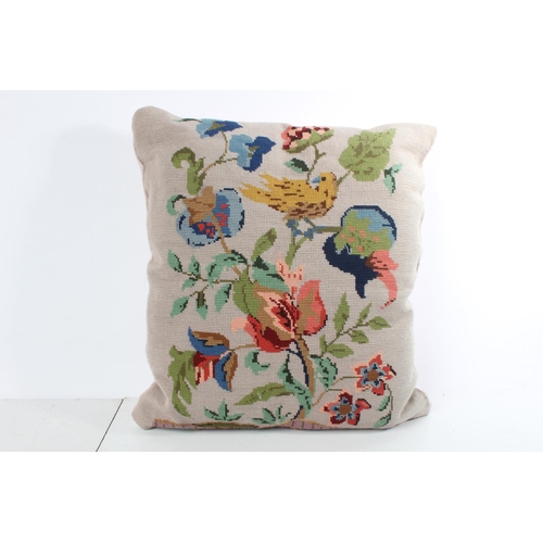 156 - A large floral patterned tapestry cushion.