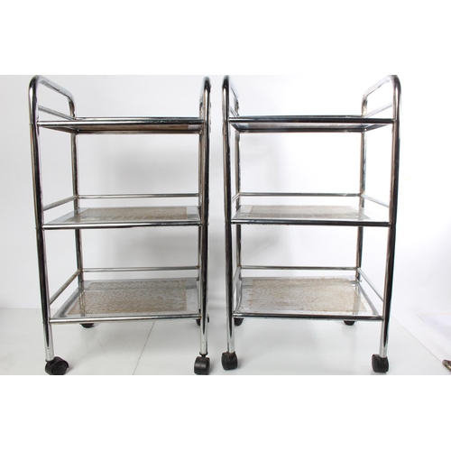 208 - Two metal trolleys.