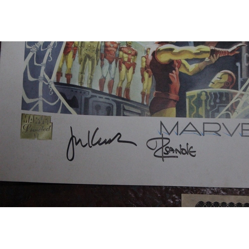 333 - A Marvel poster and certificate.