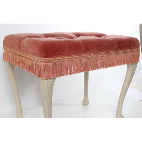 336 - A vintage upholstered dressing table stool.