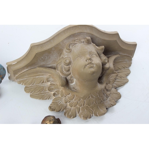 363 - Two plaster corbels and more.