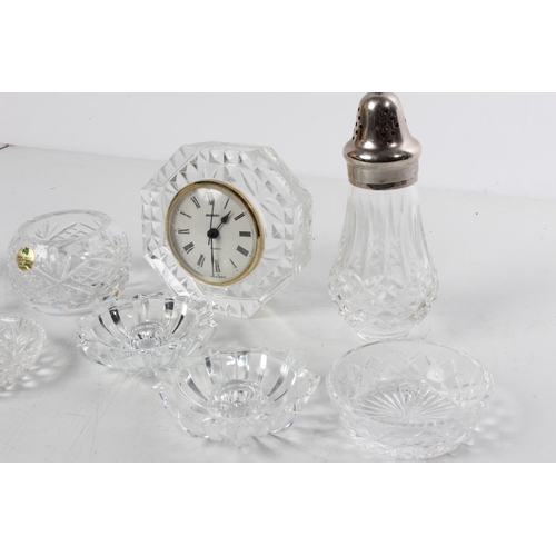 508 - A Tyrone Crystal sugar shaker and other glass ware.