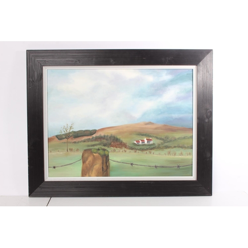 504 - A framed oil painting.