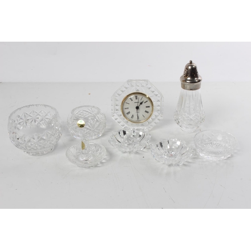 508 - A Tyrone Crystal sugar shaker and other glass ware.