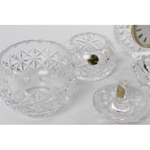 508 - A Tyrone Crystal sugar shaker and other glass ware.