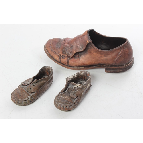 511 - A bronzed childs shoe & more.