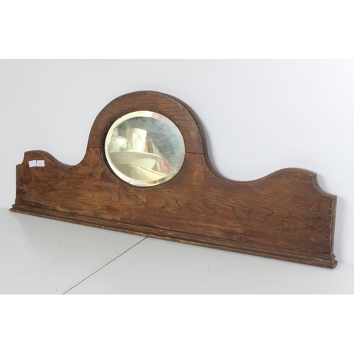 227 - A vintage oak mirror back panel, measuring 45