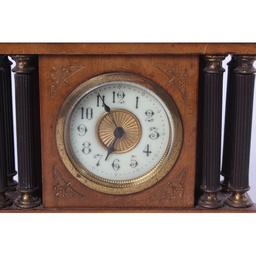 515 - A stunning miniature clock with ceramic face.