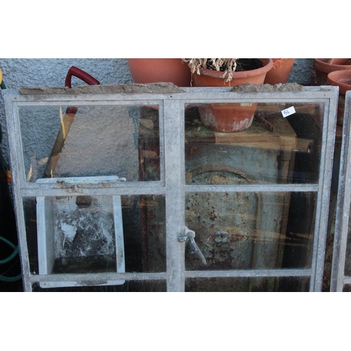 56 - A set of antique industrial/ factory windows, measuring approximately 40