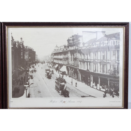 369 - Two vintage pictures 'Belfast Royal Avenue and Belfast Castle Place'.