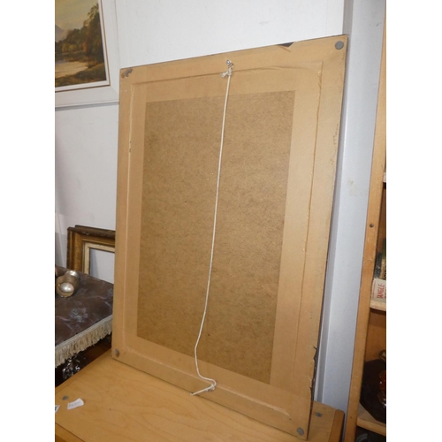 426 - A gilt and marble effect framed wall mirror.