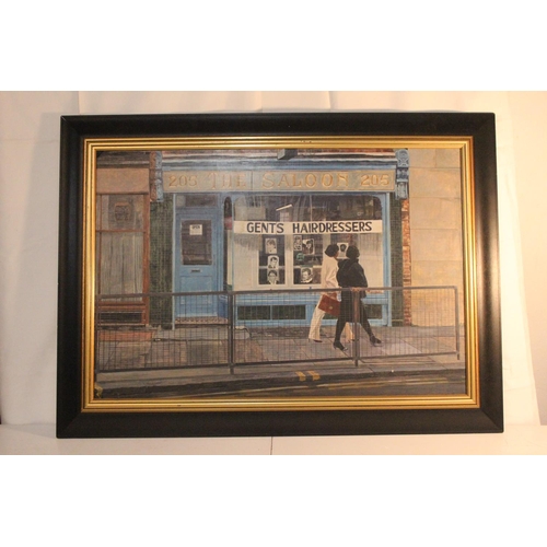 2 - A large framed tempera painting 'Kings Cross Saloon', by Francis Martin Boyle, signed F Boyle, dated... 