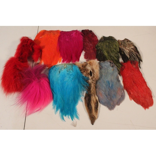 50 - A lot of dyed feathers for fly tying/ fishing