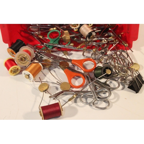 70 - A large lot of assorted scissors and fly tying equipment.
