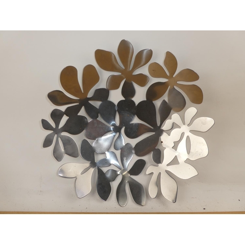 117 - A metal floral patterned fruit bowl