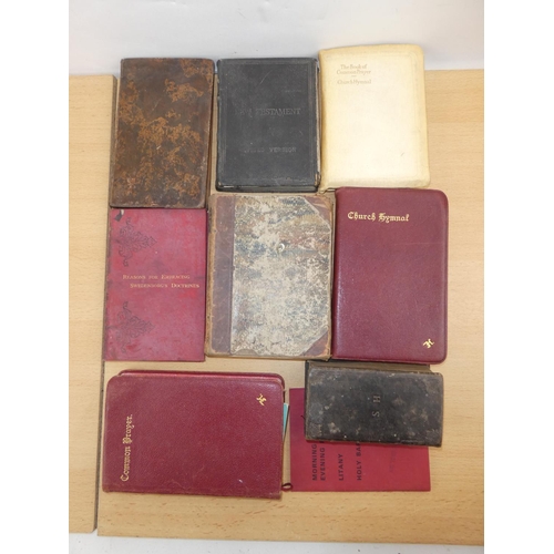 128 - A lot of antique and vintage books to include a miniature Holy Bible inscribed SH, ' The Children's ... 