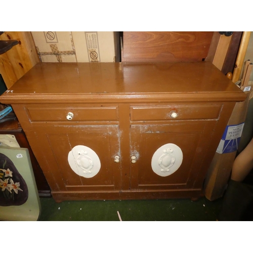 136 - An antique upcycled sideboard.